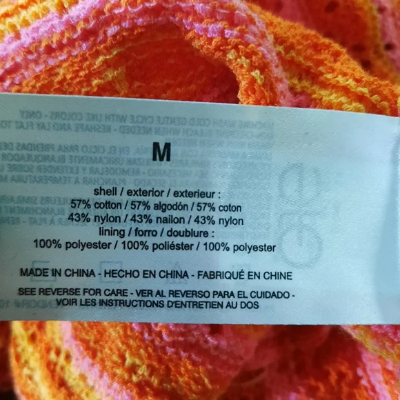 NWT Jessica Simpson Crochet Maxi Dress Size Med Orange Pink Open Knit Boho - Picture 13 of 15